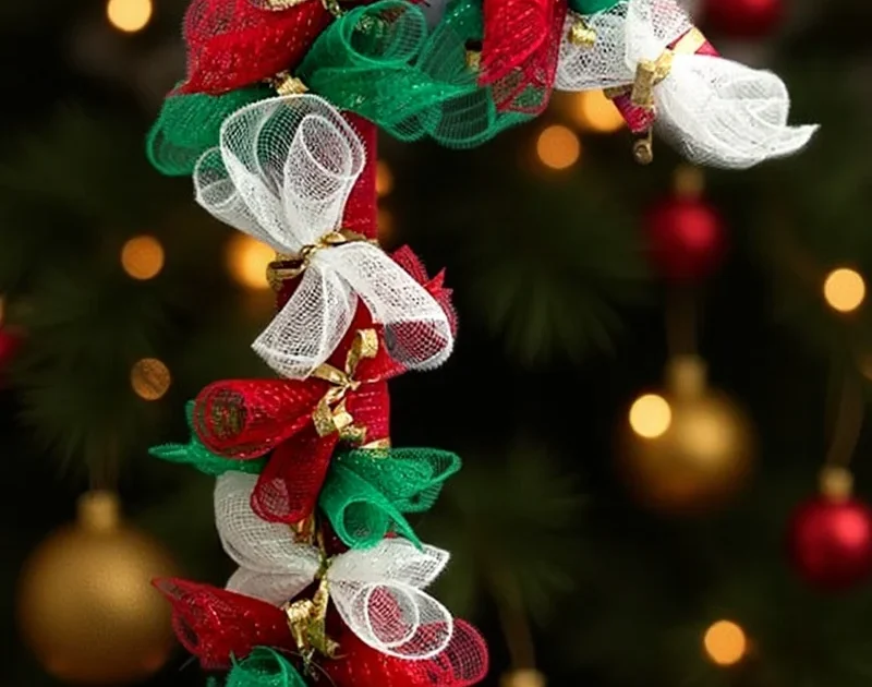 DIY Weihnachtsdekoration: Der Candy Cane Mesh Wreath im Check