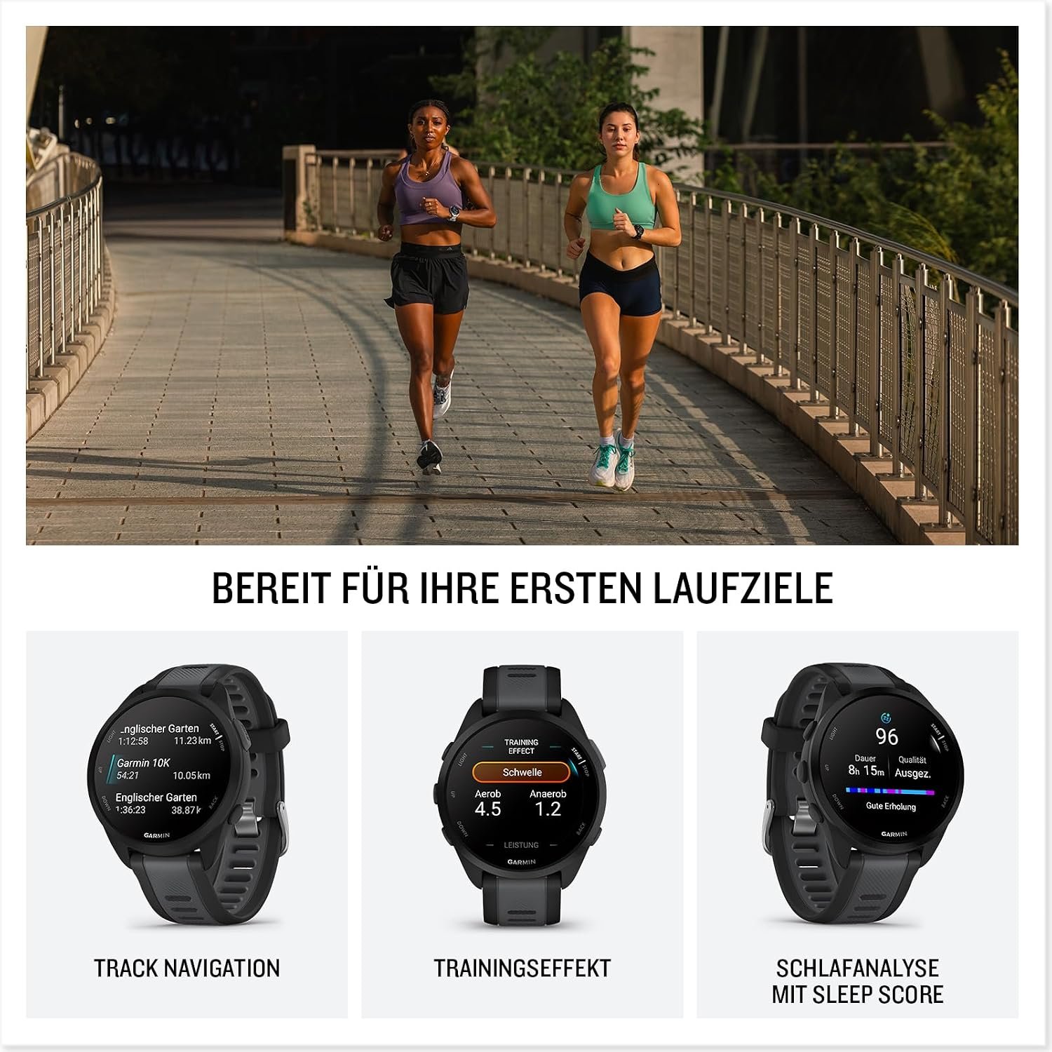 Garmin Forerunner 165 43 mm Running Smartwatch, 1.2 Inch AMOLED Touch Screen, Up to 11 Days Battery Life, 25+ Sports Apps, Training Recommendations, Health Data, Smart Functions – Bild 4
