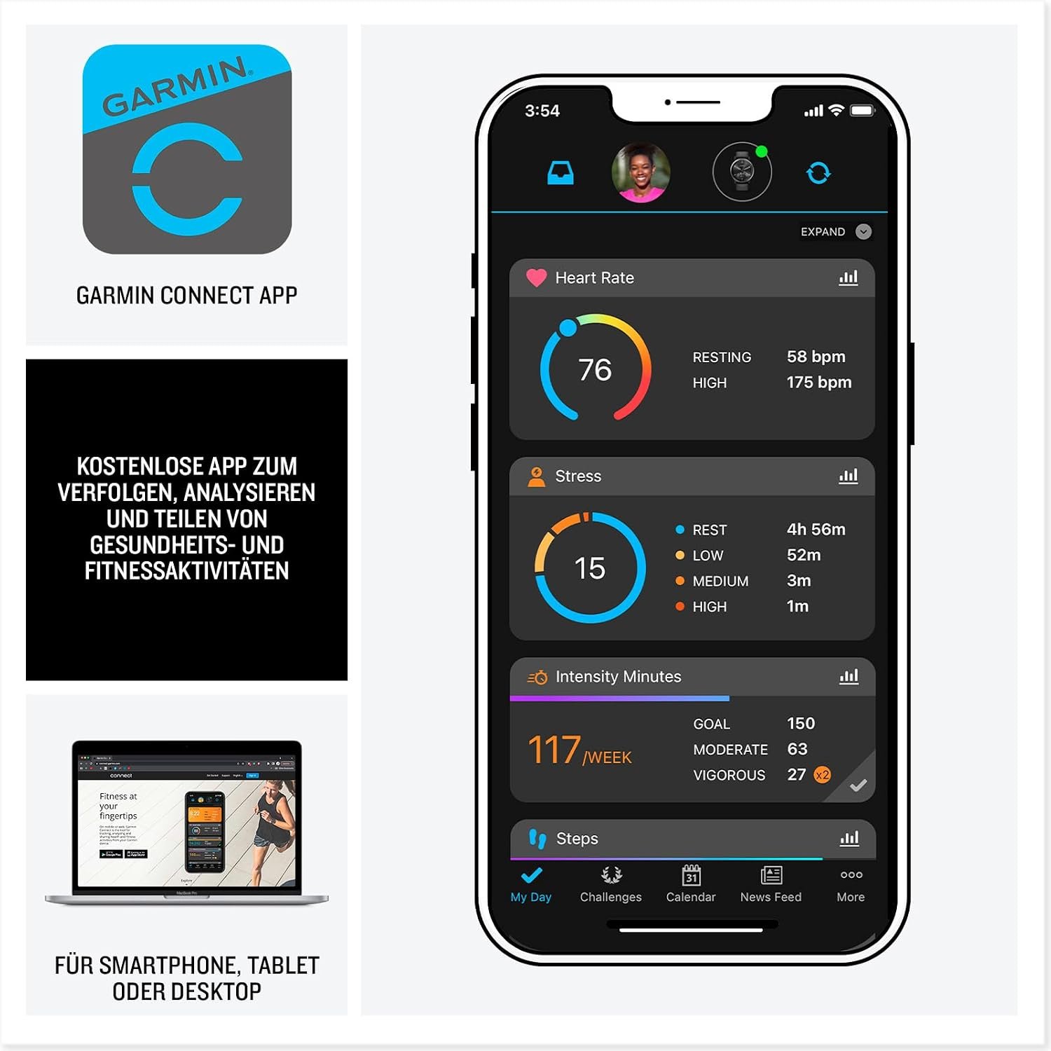 Garmin Forerunner 165 43 mm Running Smartwatch, 1.2 Inch AMOLED Touch Screen, Up to 11 Days Battery Life, 25+ Sports Apps, Training Recommendations, Health Data, Smart Functions – Bild 5