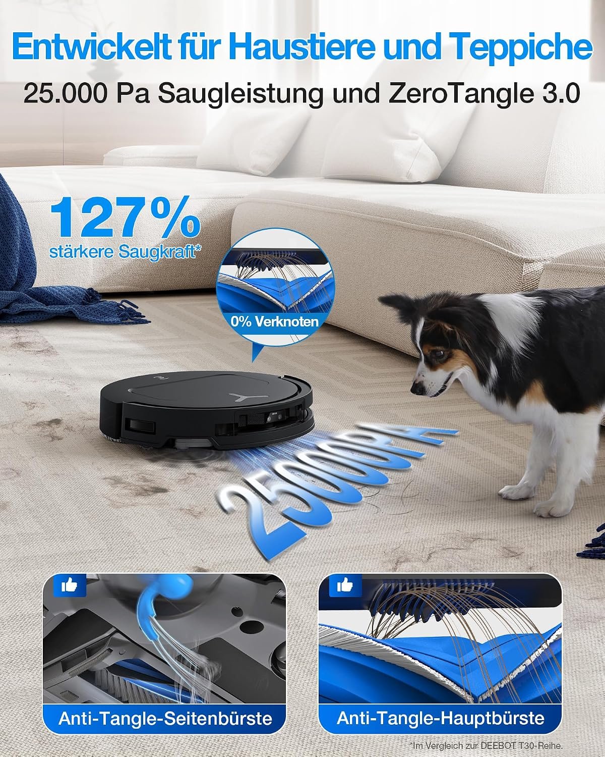 ECOVACS Deebot T50 Omni Gen3 Roboterstaubsauger, 25.000 Pa – Bild 2