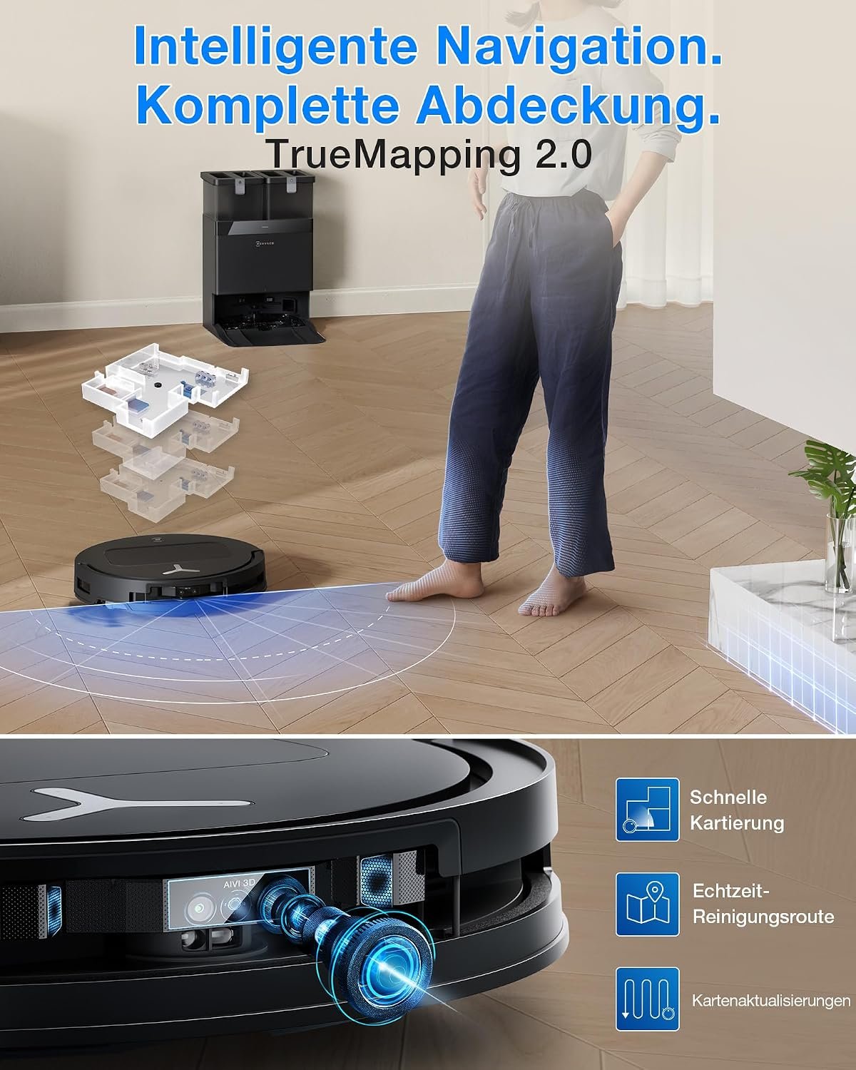 ECOVACS Deebot T50 Omni Gen3 Roboterstaubsauger, 25.000 Pa – Bild 8