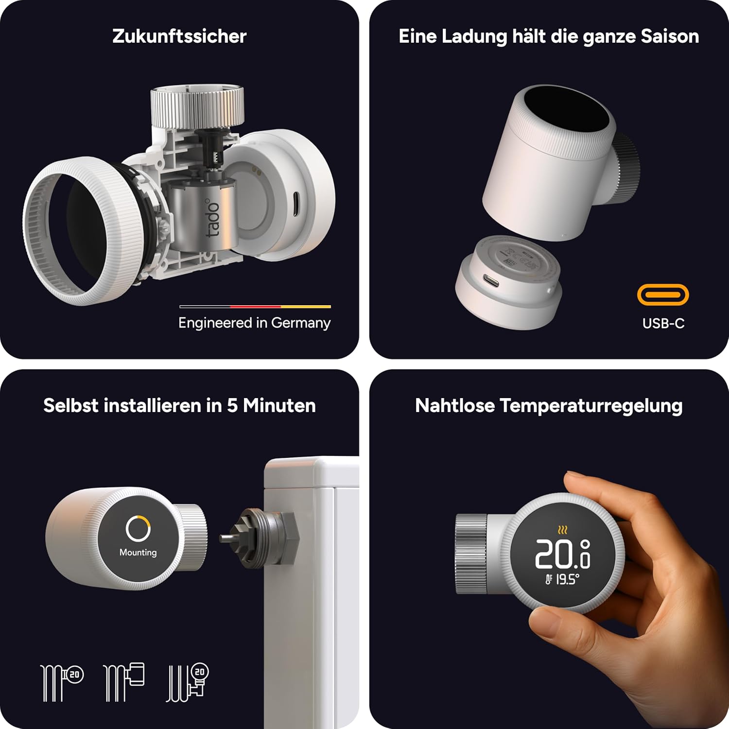 tado ° Smartes Heizkörperthermostat X – Trio-Pack – Bild 8