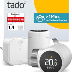 tado° Smartes Heizkörperthermostat X – Starter-Kit mit Bridge X