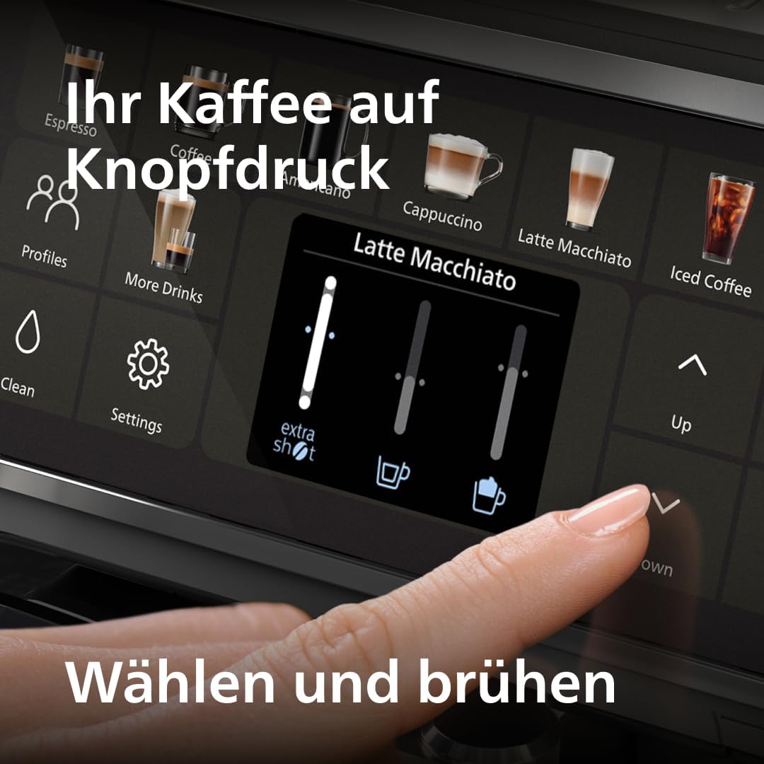 Philips Series 5500 Vollautomatische Latte-Go-Espressomaschine, SilentBrew-Technologie, Schnellstart. Aromatischer Kaffee aus frisch gemahlenen Bohnen, 20 Heiß- und Eisgetränke, Grau (EP5544/50) – Bild 4