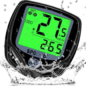 SPGOOD Kabelloser Fahrradcomputer, 19 Funktionen, IP54 wasserdicht, Sc...