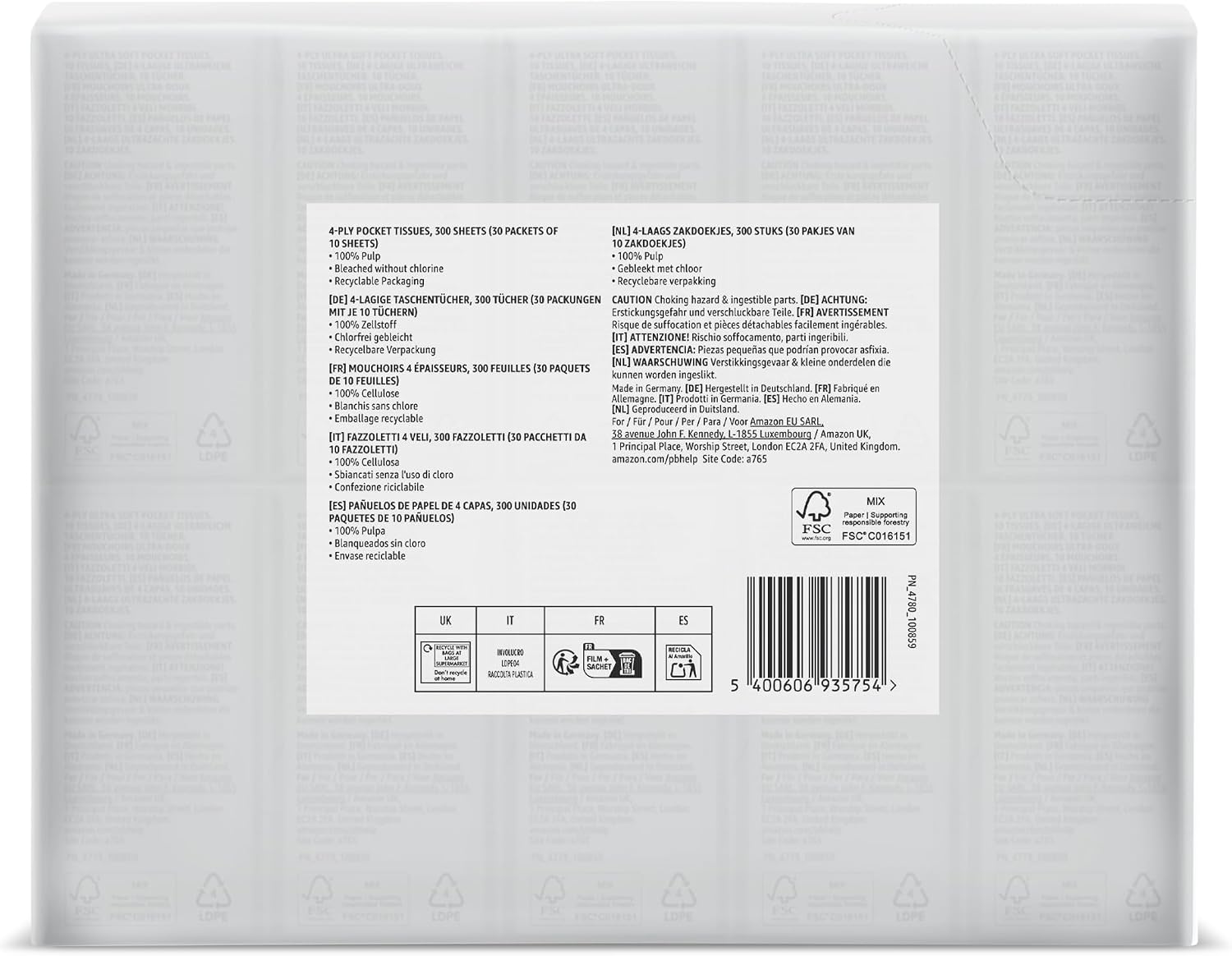 von Amazon 300 4-lagige Taschentücher (30 Packungen mit je 10 Stück). Bisher unsere Essentials, dasselbe Produkt – Bild 7