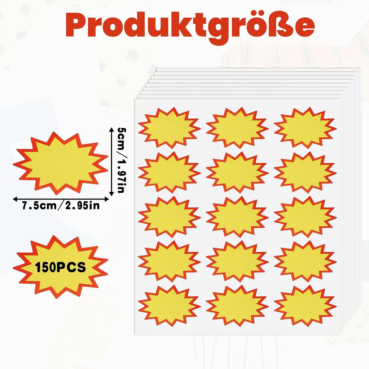 150 Stück Preisschilder, Flohmarkt, Preisschild für Supermärkte, Geschäft, Geschäft (2,95 x 1,97 Zoll) – Bild 2