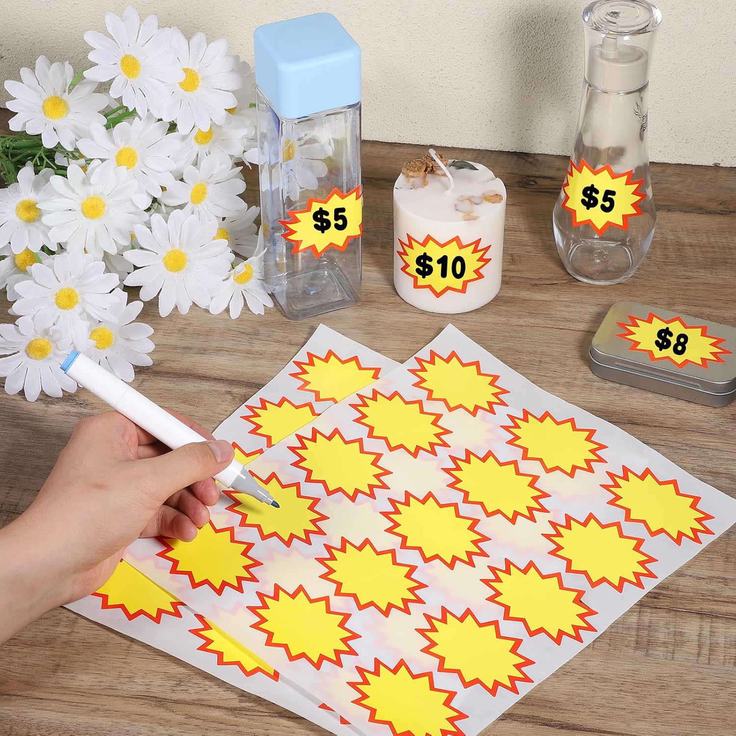 150 Stück Preisschilder, Flohmarkt, Preisschild für Supermärkte, Geschäft, Geschäft (2,95 x 1,97 Zoll) – Bild 6