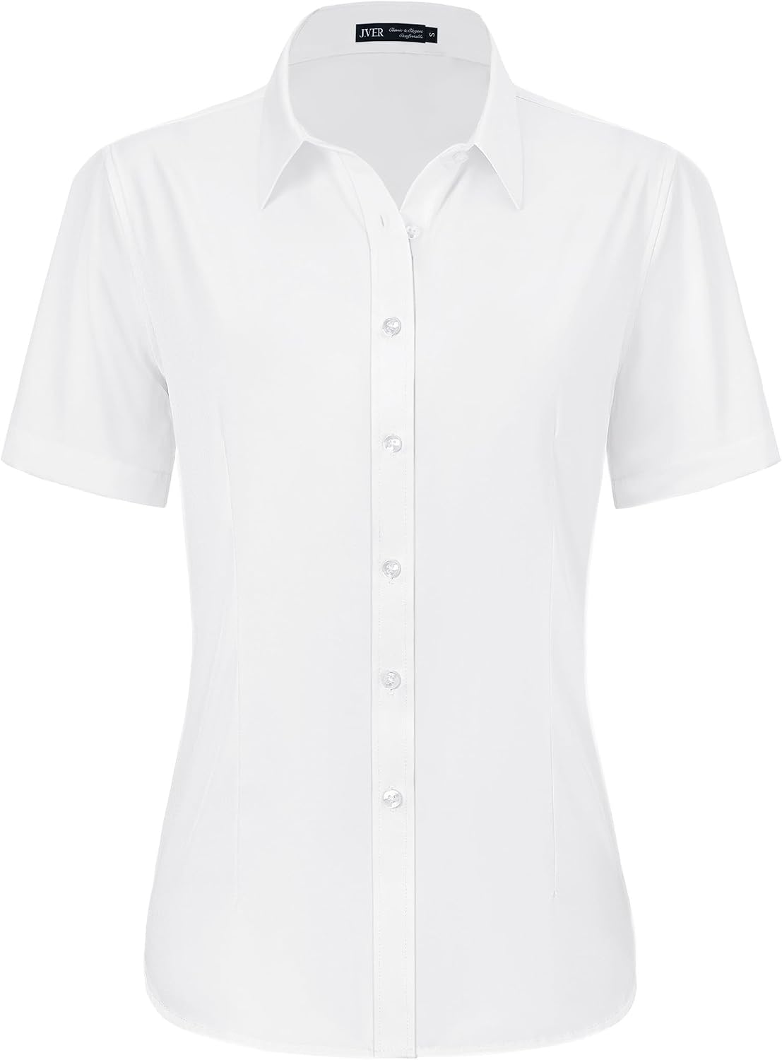 J.VER Bluse Damen Kurzarm Business Hemdbluse Bügelfrei Elegant