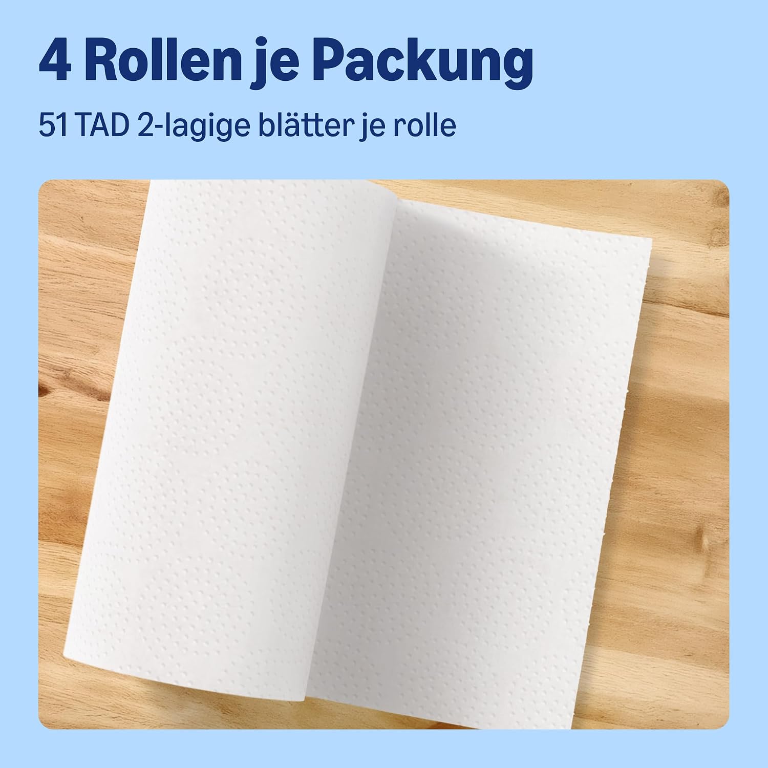 von Amazon Ultra Absorbent TAD Küchenrolle, 32 Rollen (8 Packungen mit je 4 Stück), 51 Blatt pro Rolle – Bild 3