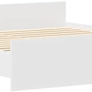 vidaXL Bettgestell, mit Lattenrost, für Bett/Gästebett, mit Kopfteil/Fußteil, Metallbett, Doppelbett, Schlafzimmerbett, Weiß, 160 x 200 cm