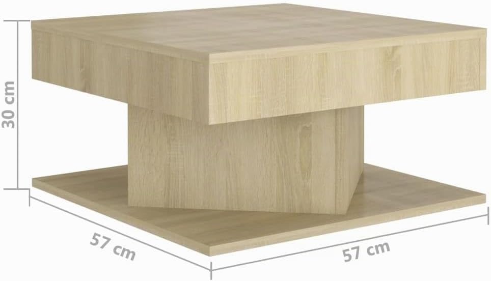 vidaXL Couchtisch Beistelltisch Wohnzimmertisch Couchtisch Sofatisch Teetisch Wohnzimmermöbel Sonoma-Eiche 57 x 57 x 30 cm Holzwerkstoff – Bild 3