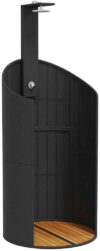 vidaXL Gartendusche Schwarz 100 x 100 x 241,5 cm Poly Rattan Akazienholz