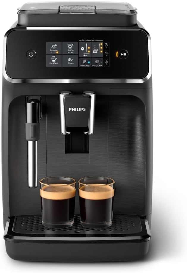 Philips Panarello 2200 Serie Kaffeevollautomat, Schwarz, 2 Spezialitäten