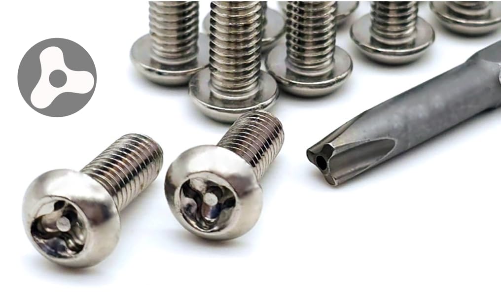 Y-Kopf-Edelstahl-Sicherheitsschrauben, abgerundeter Kopf, Spezialkopf, Y-Kopf mit Loch, Gewindestifte inklusive Bit, V2A-Diebstahlsicherungsschrauben, manipulationshemmend, M4, M5, M6 – Bild 7