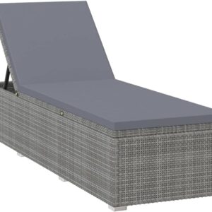 vidaXL Sonnenliege mit Auflage, Gartenliege, Rattanliege, Strandliege,...