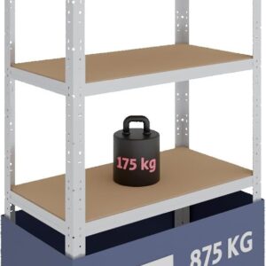 Shelfplaza Home 180 x 75 x 40 cm Schwerlastregal verzinkt mit 5