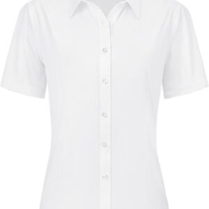 J.VER Bluse Damen Kurzarm Business Hemdbluse Bügelfrei Elegant