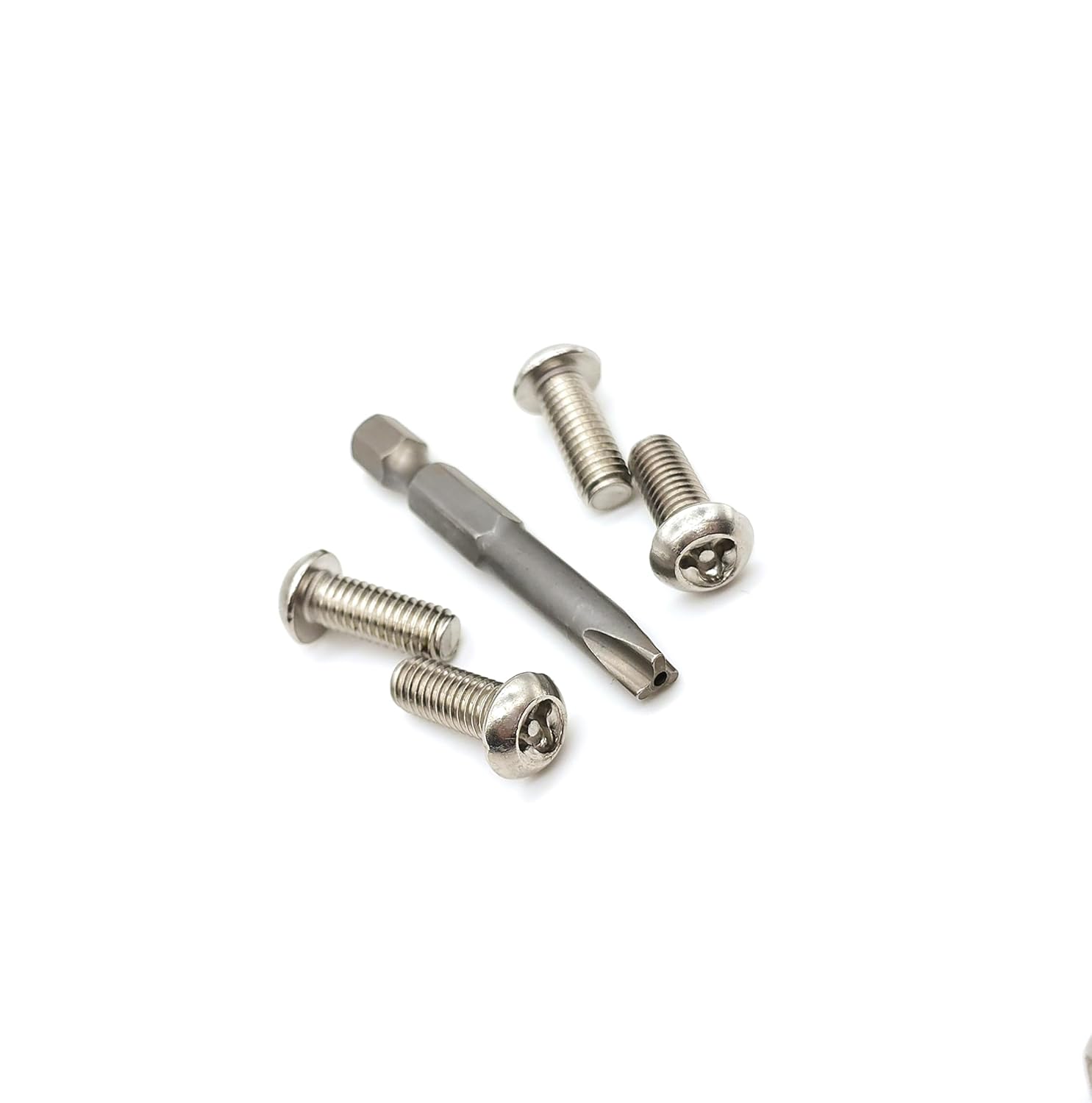 Y-Kopf-Edelstahl-Sicherheitsschrauben, abgerundeter Kopf, Spezialkopf, Y-Kopf mit Loch, Gewindestifte inklusive Bit, V2A-Diebstahlsicherungsschrauben, manipulationshemmend, M4, M5, M6 – Bild 2