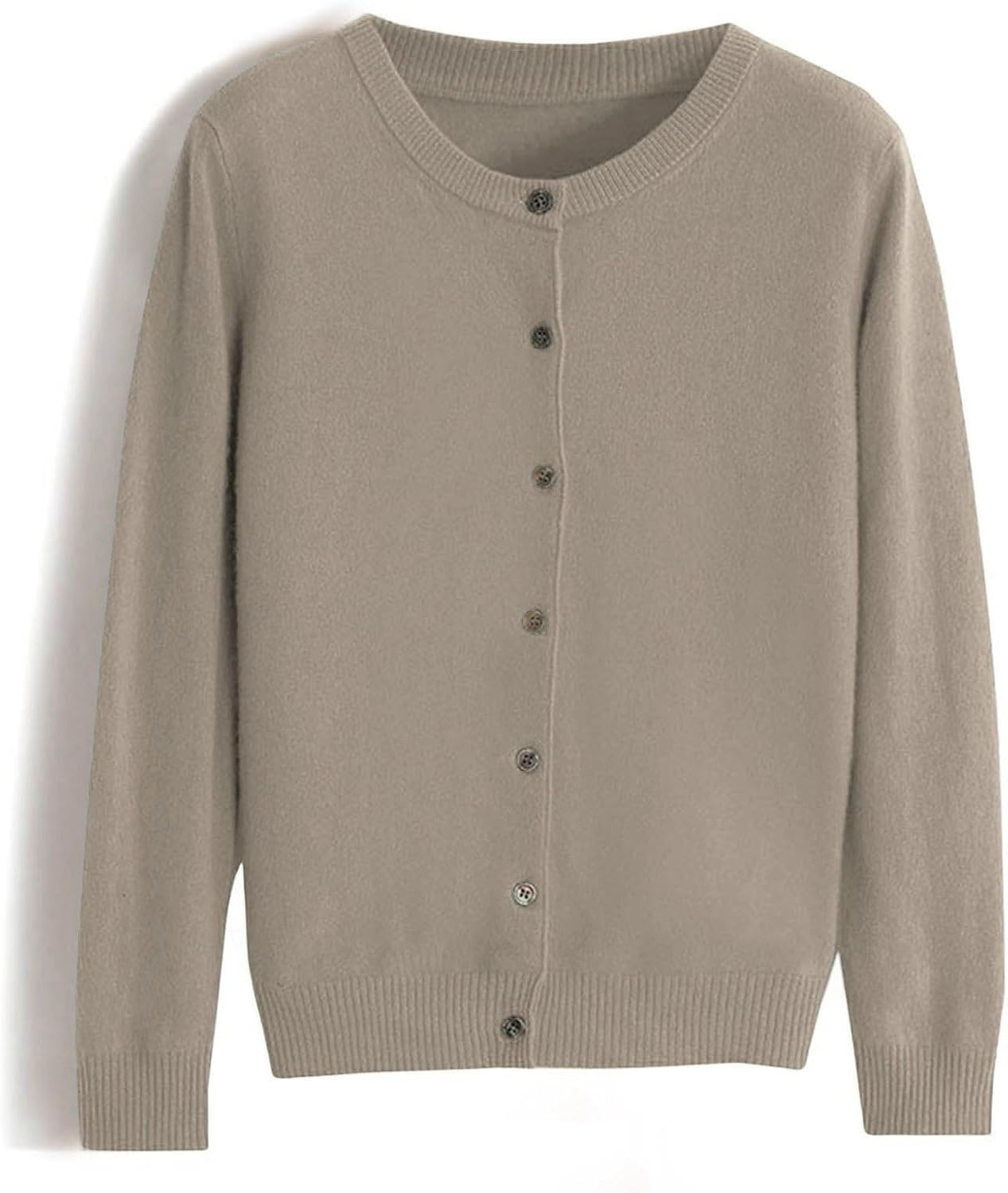 Strickjacke Damen Langarm Cardigan Rundhals Jacke Einfarbig Pullover – Bild 4