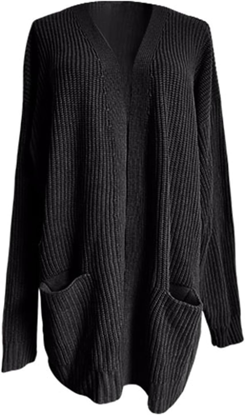Strickjacke Damen Langer dicker Strickmantel Cardigan Oversize Pullover – Bild 3