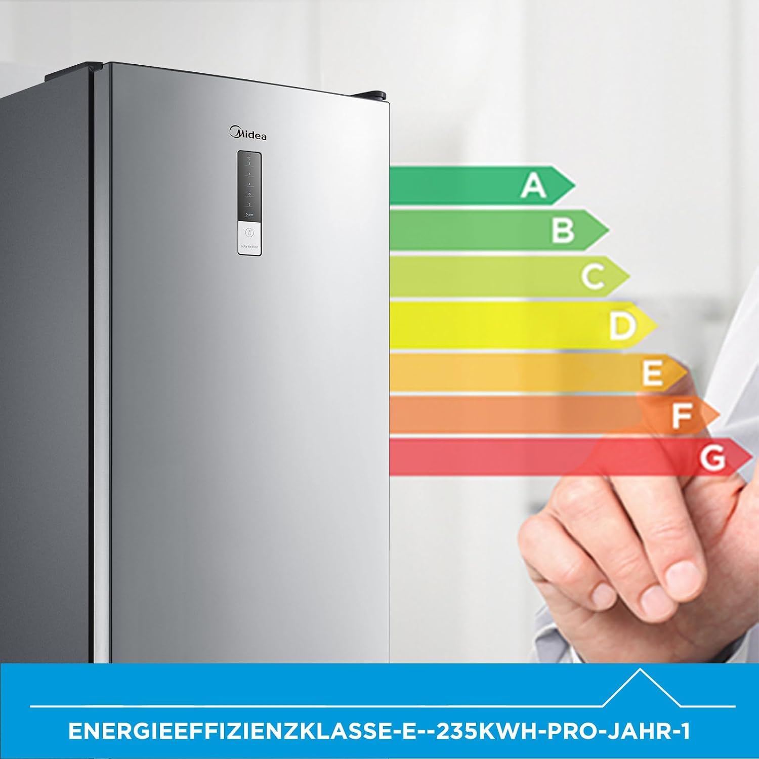 Midea 310L Kühlschrank mit Gefrierfach, 188 cm, NoFrost, GMCC Kompressor – Bild 7