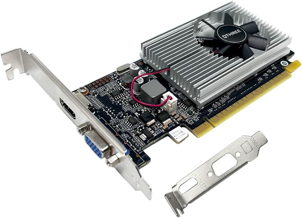 QTHREE Geforce GT 210 1G D3 64-Bit-Grafikkarte, 1x HDMI, 1x VGA, Low-Profile-Grafikkarten, Desktop-Grafikkarte für PC, PCI Express x16, DirectX 11