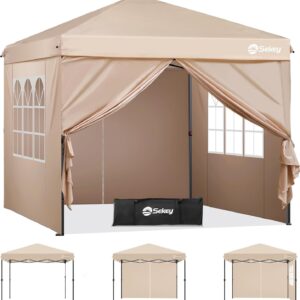 Sekey Premium Serie | Pop Up Faltpavillon 3×3 mit 4 Seitenwänden