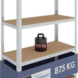 Shelfplaza Home 180 x 90 x 40 cm Schwerlastregal verzinkt mit 5