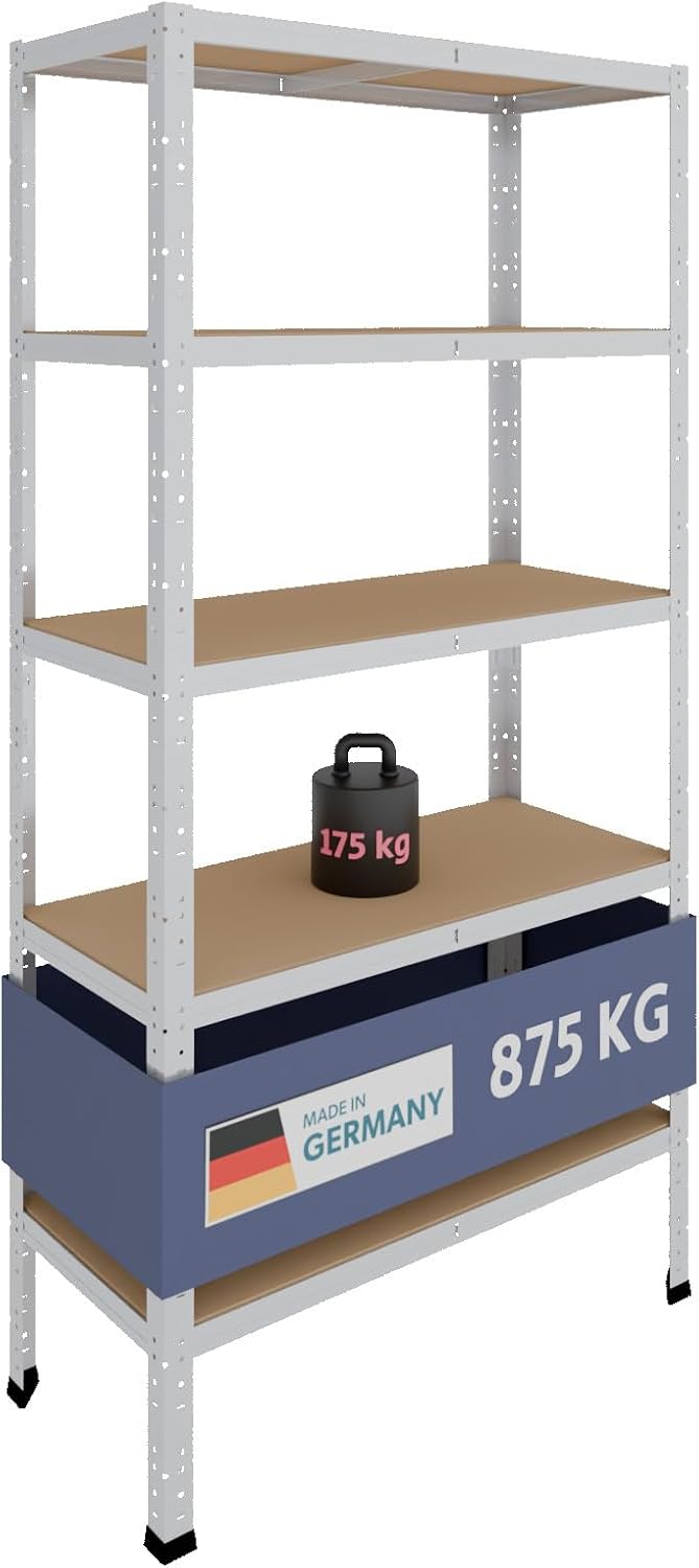 Shelfplaza Home 180 x 90 x 40 cm Schwerlastregal verzinkt mit 5