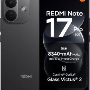Xiaomi REDMI Note 17 Pro 5G, Smartphone 8+512 GB, Schwarz, 8340 mAh Akku