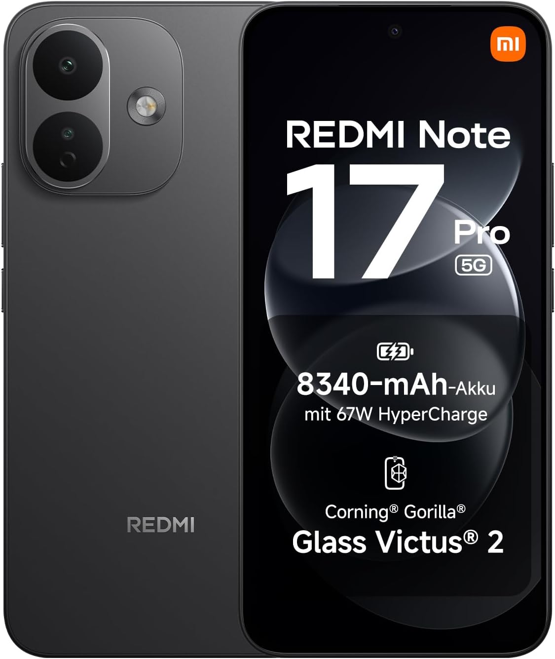 Xiaomi REDMI Note 17 Pro 5G, Smartphone 8+512 GB, Schwarz, 8340 mAh Akku