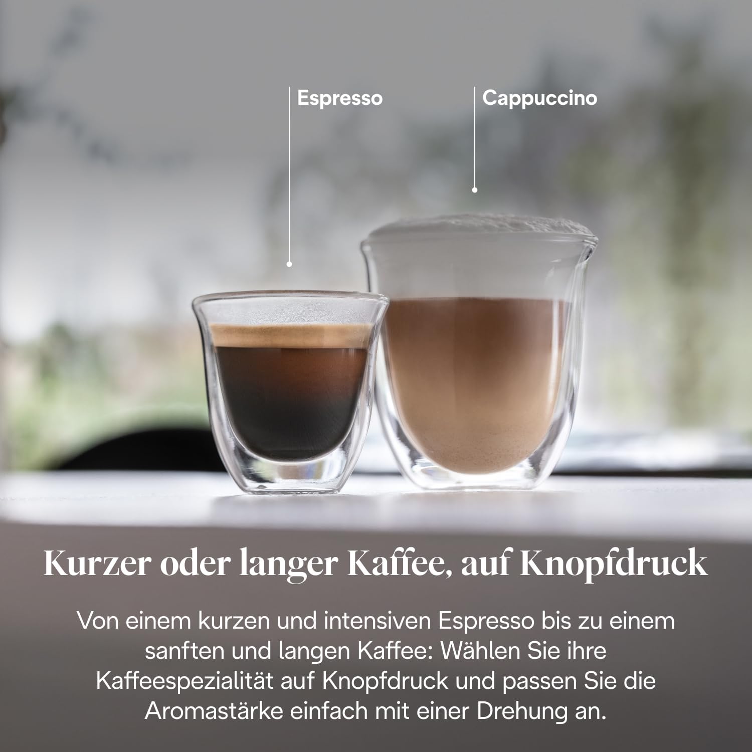 De'Longhi Magnifica S ECAM 22.110.B Kaffeevollautomat mit Milchaufschäumer für Cappuccino, mit Espresso-Direktwahltasten und Drehregler, 2-Tassen-Funktion, 1,8 Liter Wassertank, Schwarz/Silber – Bild 4