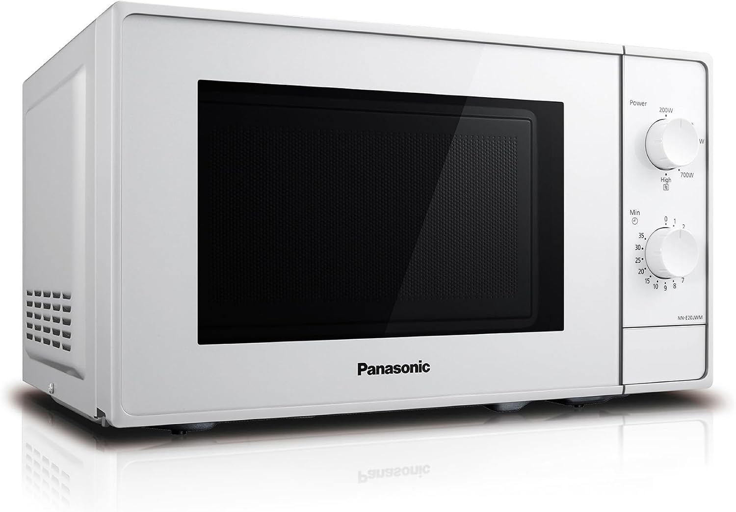 Panasonic NN-E20JWMEBG Mikrowelle mit Glasplatte, 20 l, 800 W, Auftaufunktion, 5 Leistungsstufen, Timer, weiß, Modell 2025 – Bild 7