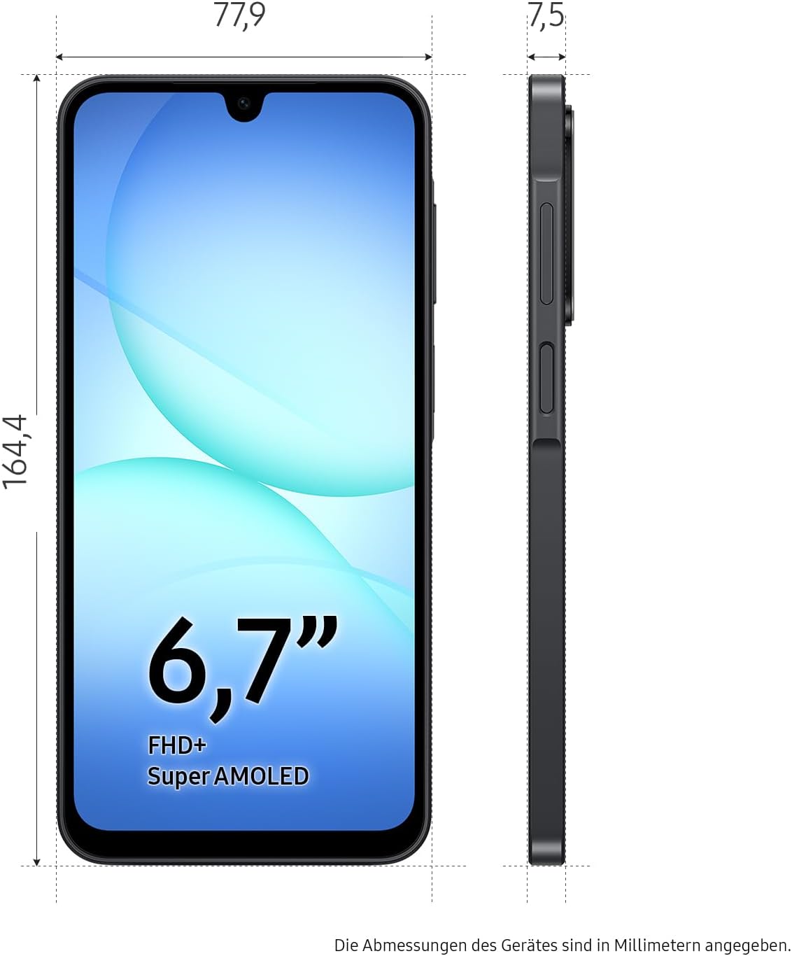 Samsung Galaxy A17 5G AI Smartphone, AI Handy mit Android, dünner 7,5 mm Rahmen, 50 MP Kamera, 128 GB Speicher, 4 GB RAM, 5000 mAh Akku, Schwarz – Bild 3