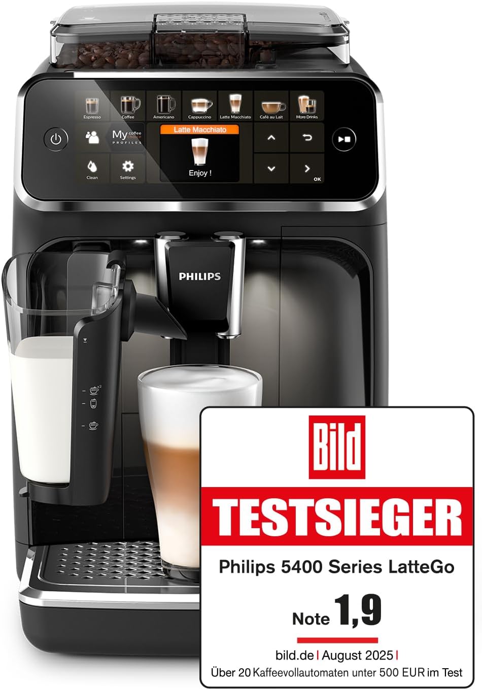 Philips LatteGo 5400 Series Kaffeevollautomat, Schwarz, 12 – Bild 2
