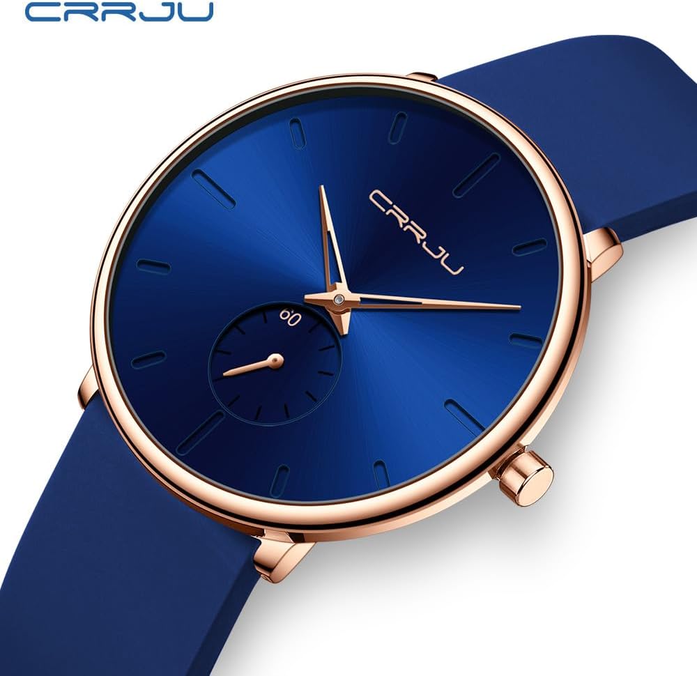 CRRJU Herrenuhren Silikonarmband Ultradünne Herrenuhr Wasserdicht Minimalistische Uhr Herren Sportuhr Analoge Quarzuhr – Bild 6