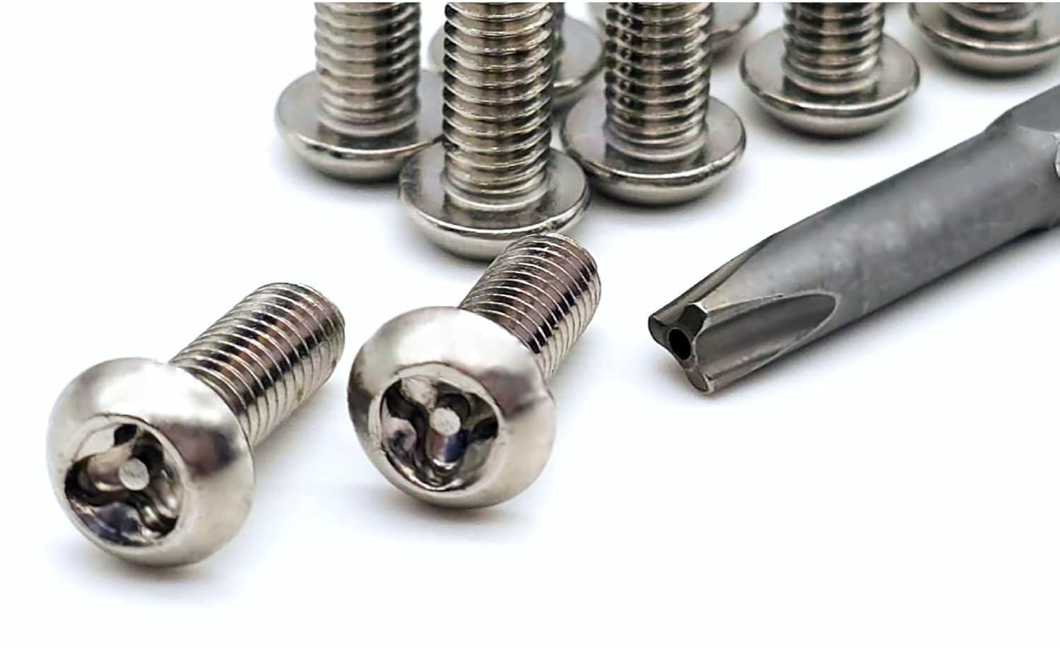 Y-Kopf-Edelstahl-Sicherheitsschrauben, abgerundeter Kopf, Spezialkopf, Y-Kopf mit Loch, Gewindestifte inklusive Bit, V2A-Diebstahlsicherungsschrauben, manipulationshemmend, M4, M5, M6
