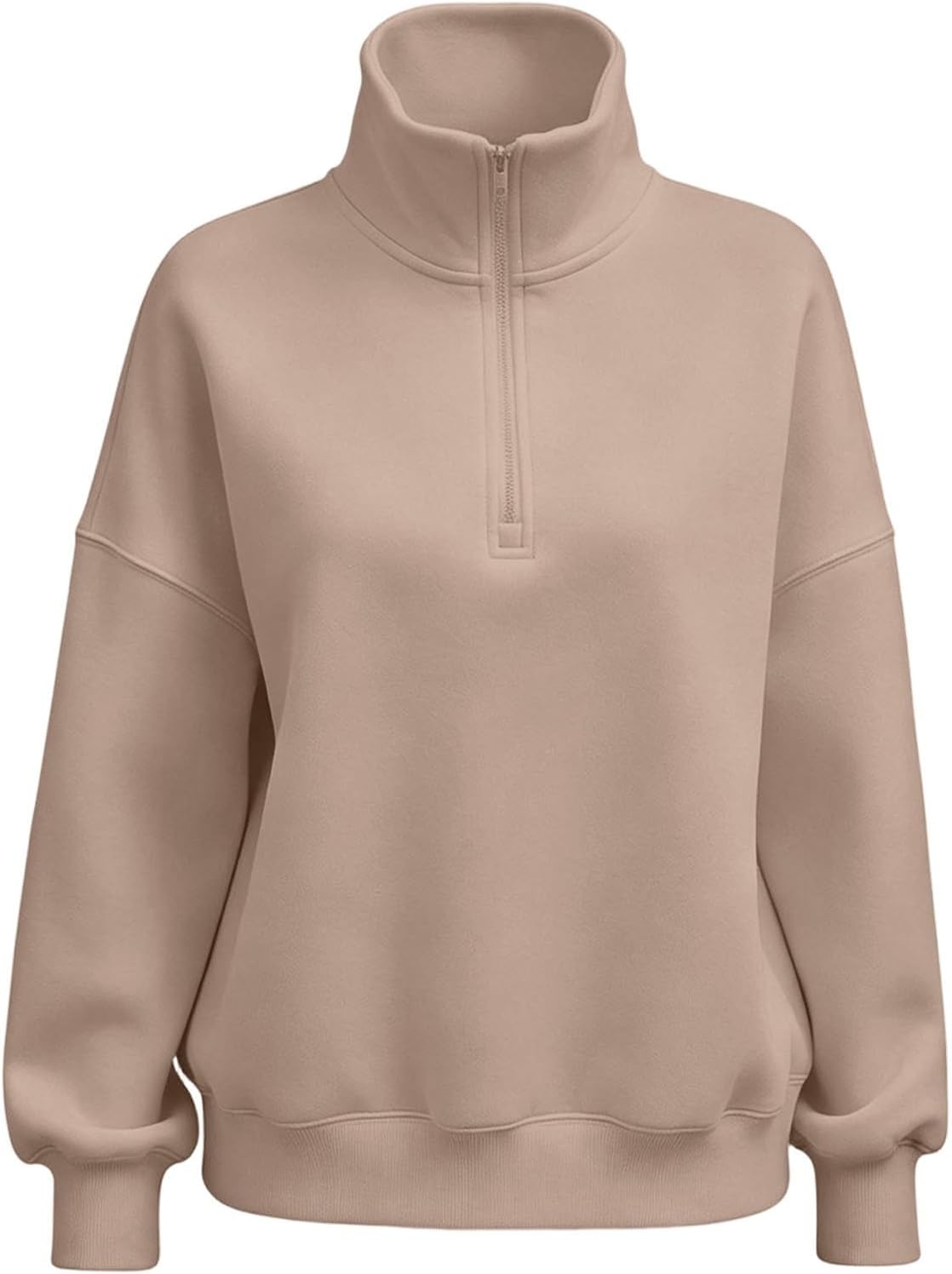 Generisch Sweatshirt Damen Ohne Kapuze Leichter Winterpullover Damenpullover Übergroßer Pullover Eleganter Pullover Übergangs-Streetwear-Pullover Basic-Langarmshirt – Bild 3