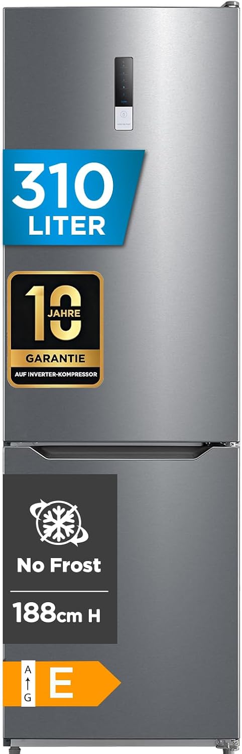Midea 310L Kühlschrank mit Gefrierfach, 188 cm, NoFrost, GMCC Kompressor