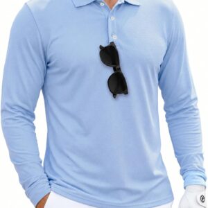 Runcati Herren Langarm Poloshirts Golfshirt Casual Tops