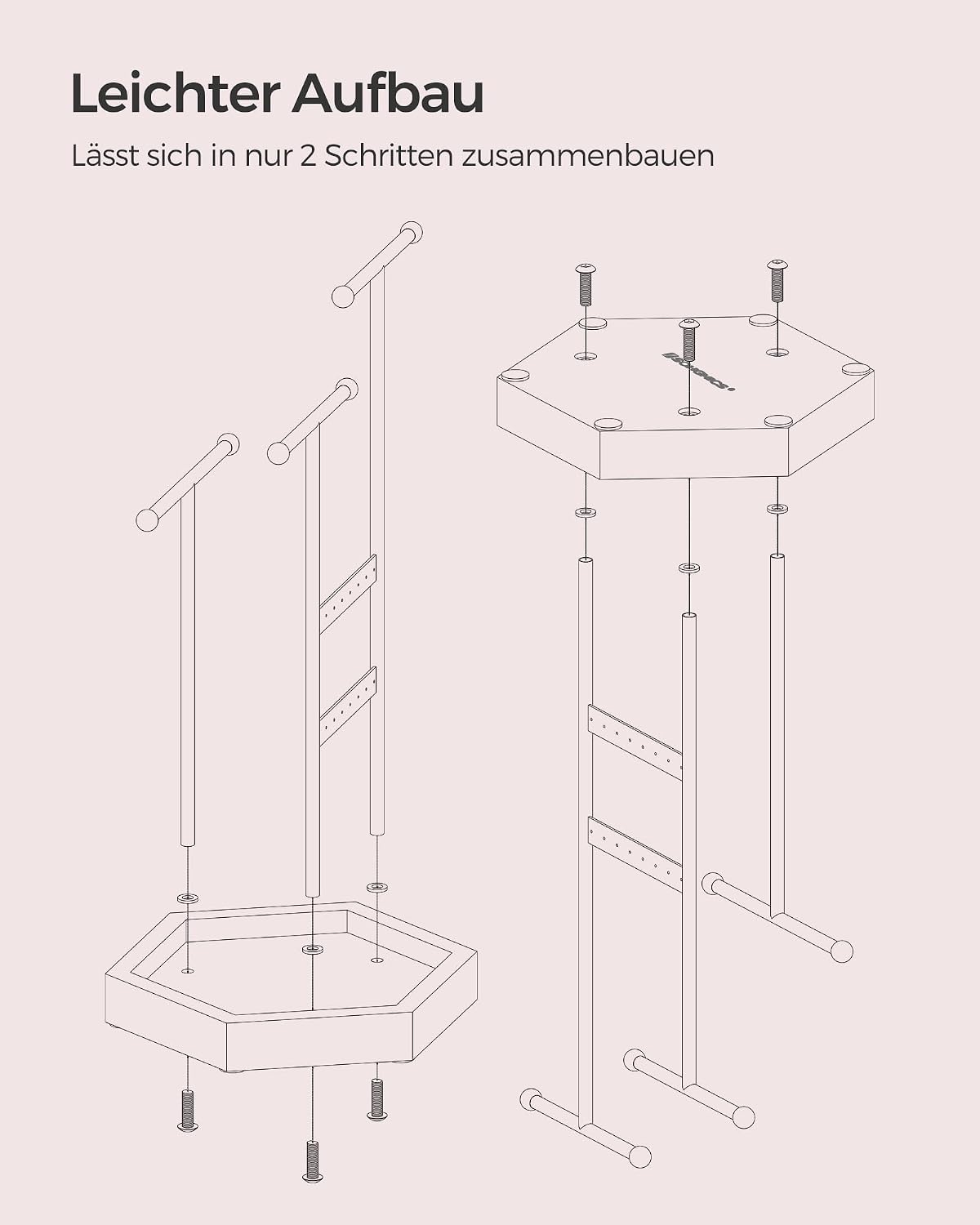 SONGMICS Ohrring-Präsentationsständer aus Metall mit 4 Abschnitten – Bild 7