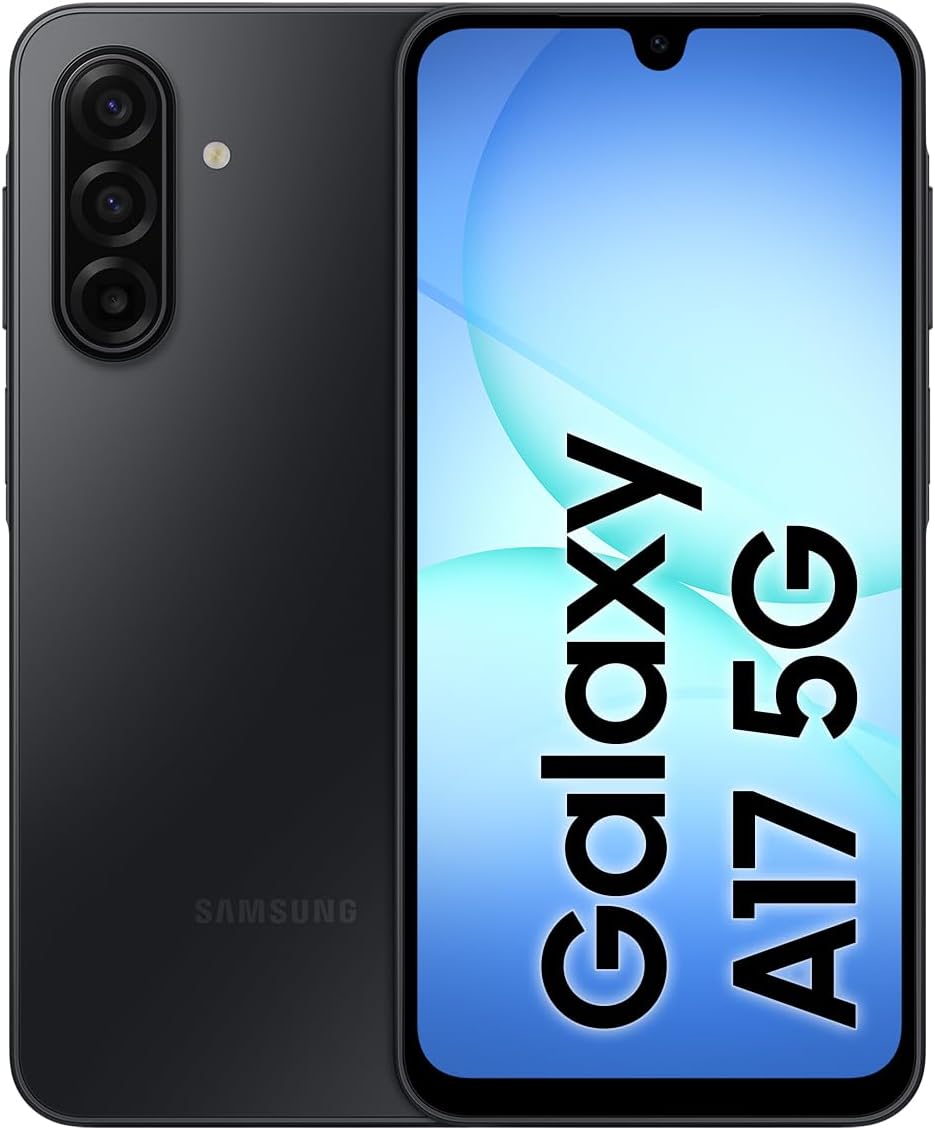Samsung Galaxy A17 5G AI Smartphone, AI Handy mit Android, dünner 7,5 mm Rahmen, 50 MP Kamera, 128 GB Speicher, 4 GB RAM, 5000 mAh Akku, Schwarz