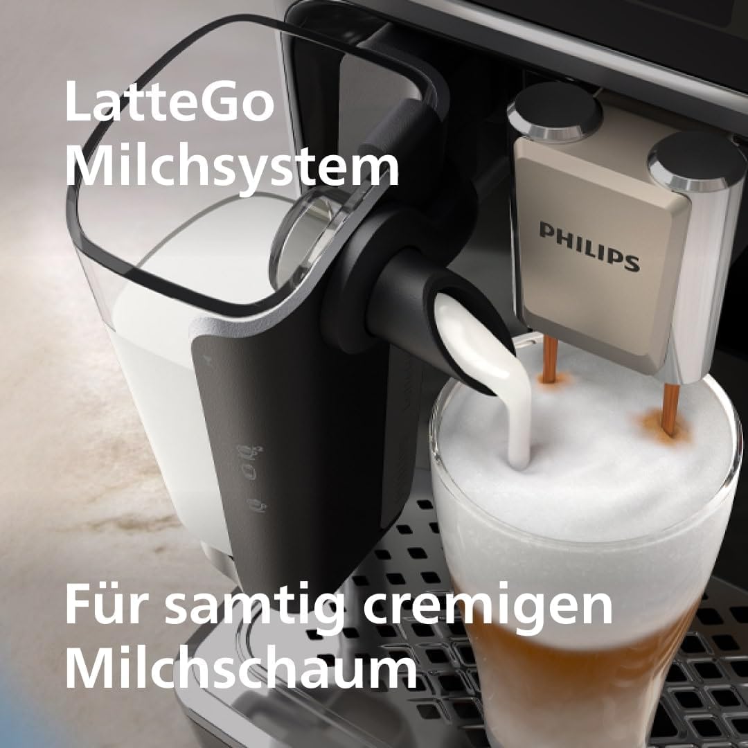 Philips Series 5500 Vollautomatische Latte-Go-Espressomaschine, SilentBrew-Technologie, Schnellstart. Aromatischer Kaffee aus frisch gemahlenen Bohnen, 20 Heiß- und Eisgetränke, Grau (EP5544/50) – Bild 5