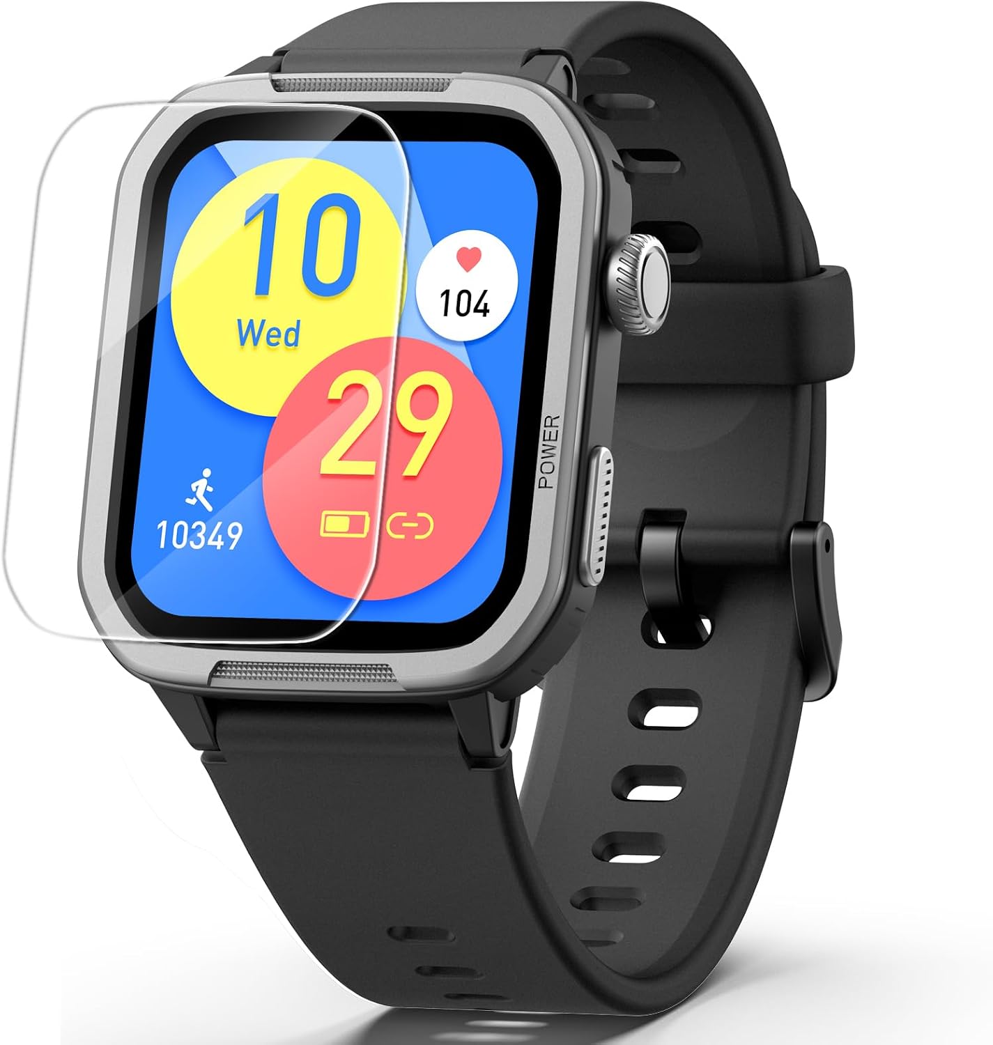 Smartwatch Kinder Fitness Tracker Uhr Digitale Fitnessuhr mit Schrittzähler, 24/7 Puls, IP68 Wasserdicht, Schlafmonitor, Wecker, Geschenk für Kinder Mädchen Jungen 6-16 (Schwarz)