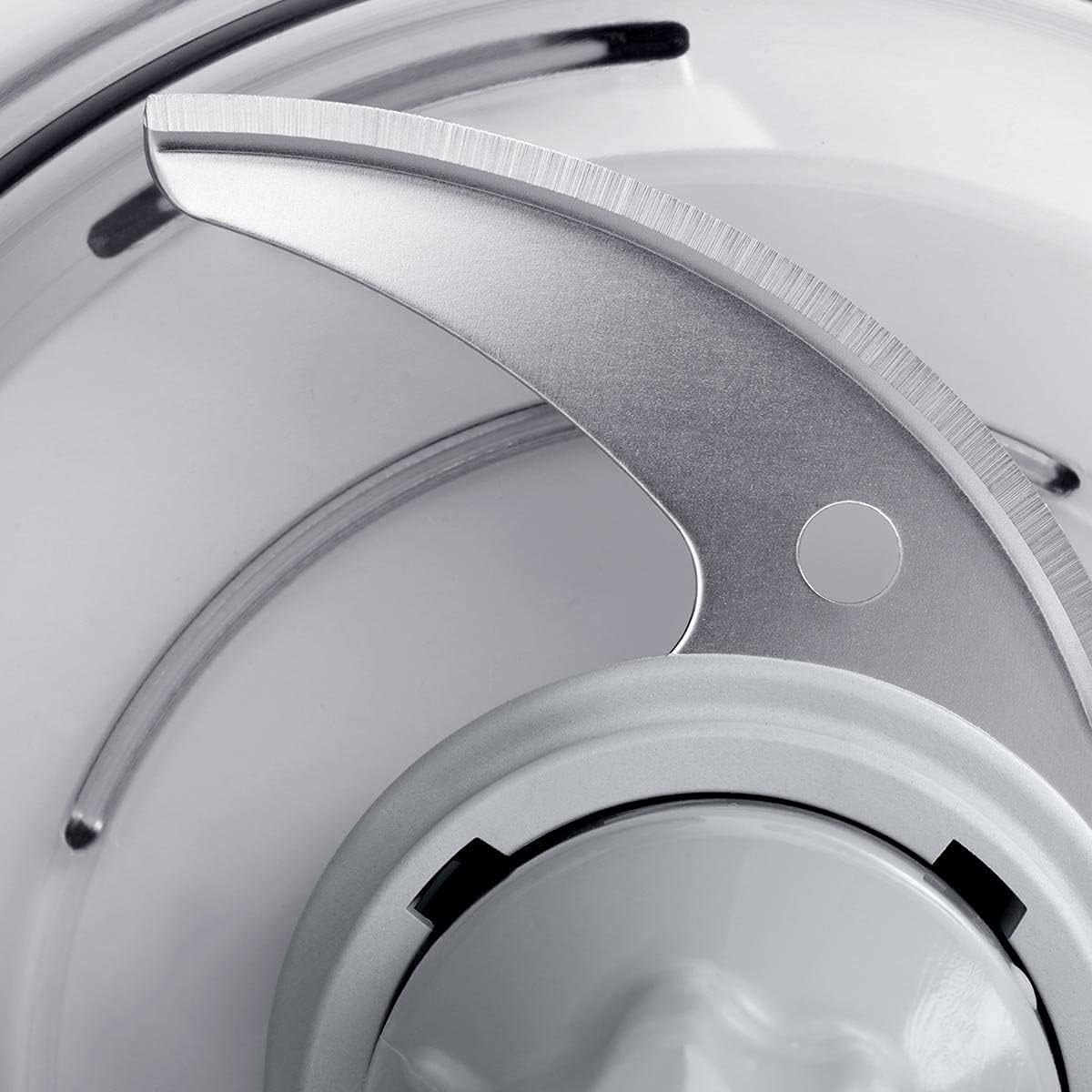 Bosch Kompakt-Küchenmaschine MultiTalent 3, 20 Funktionen, Rührschüssel 2,3 L, Universalmesser, Schneid-Raspel-Wendescheibe, Schlagscheibe (Sahne), Einfüllhilfe, Deckel, 800 W, weiß, MCM3100W – Bild 5