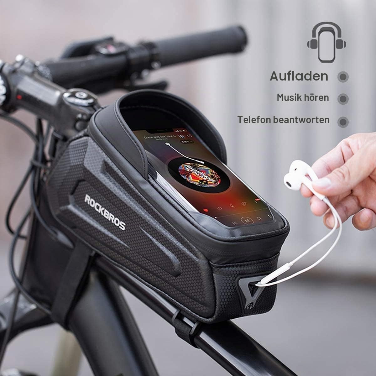 Rockbros Fahrrad-Rahmentasche, Handyhülle mit TPU-Touchscreen – Bild 7