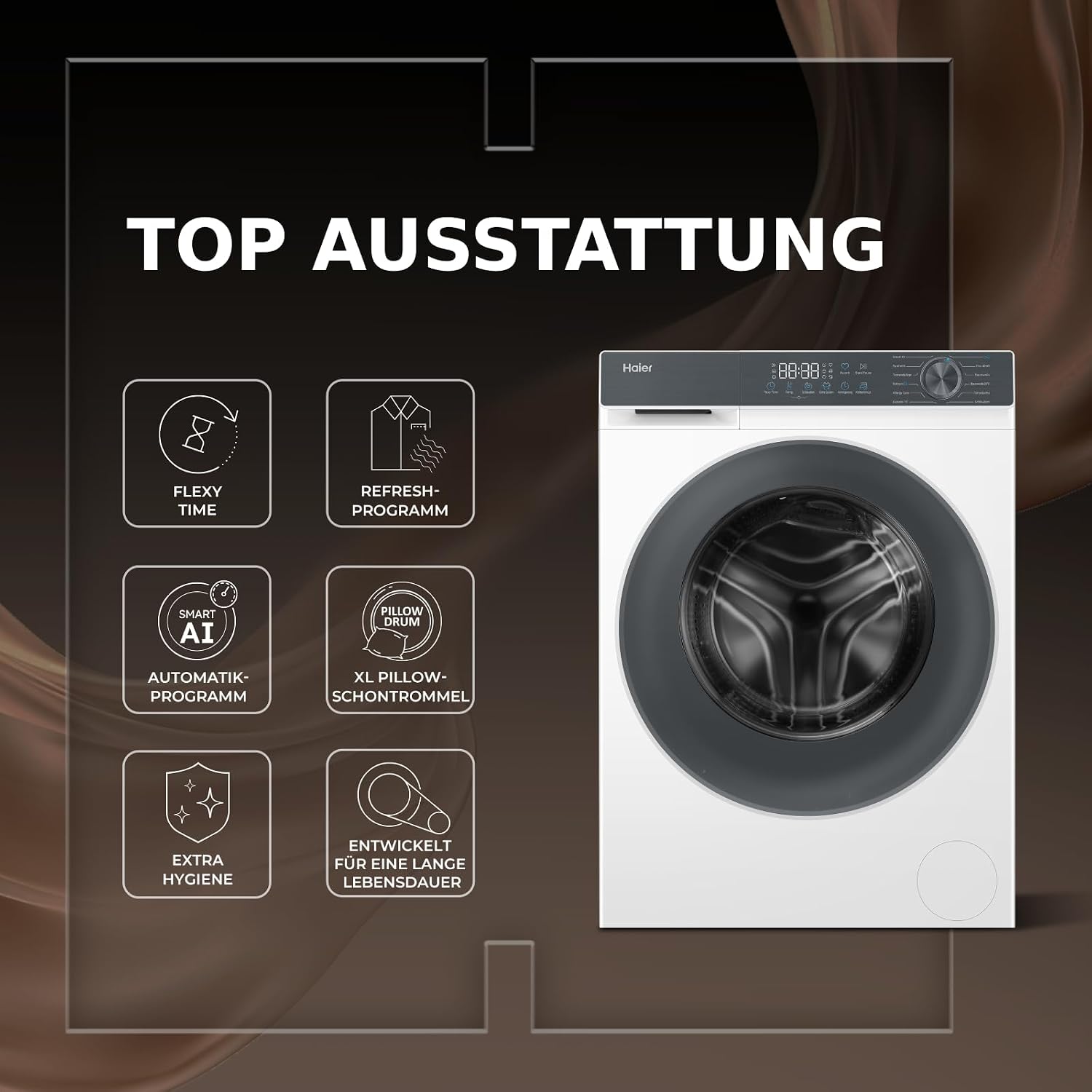 Haier Frontlader-Waschmaschine 8 kg G3-Serie HW80-BP1427637T – Bild 3
