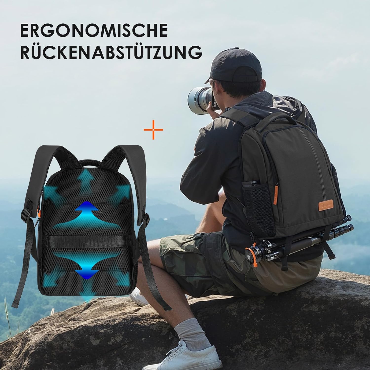 TARION Kamerarucksack Leichter Kamerarucksack mit 15-Zoll-Laptop – Bild 5