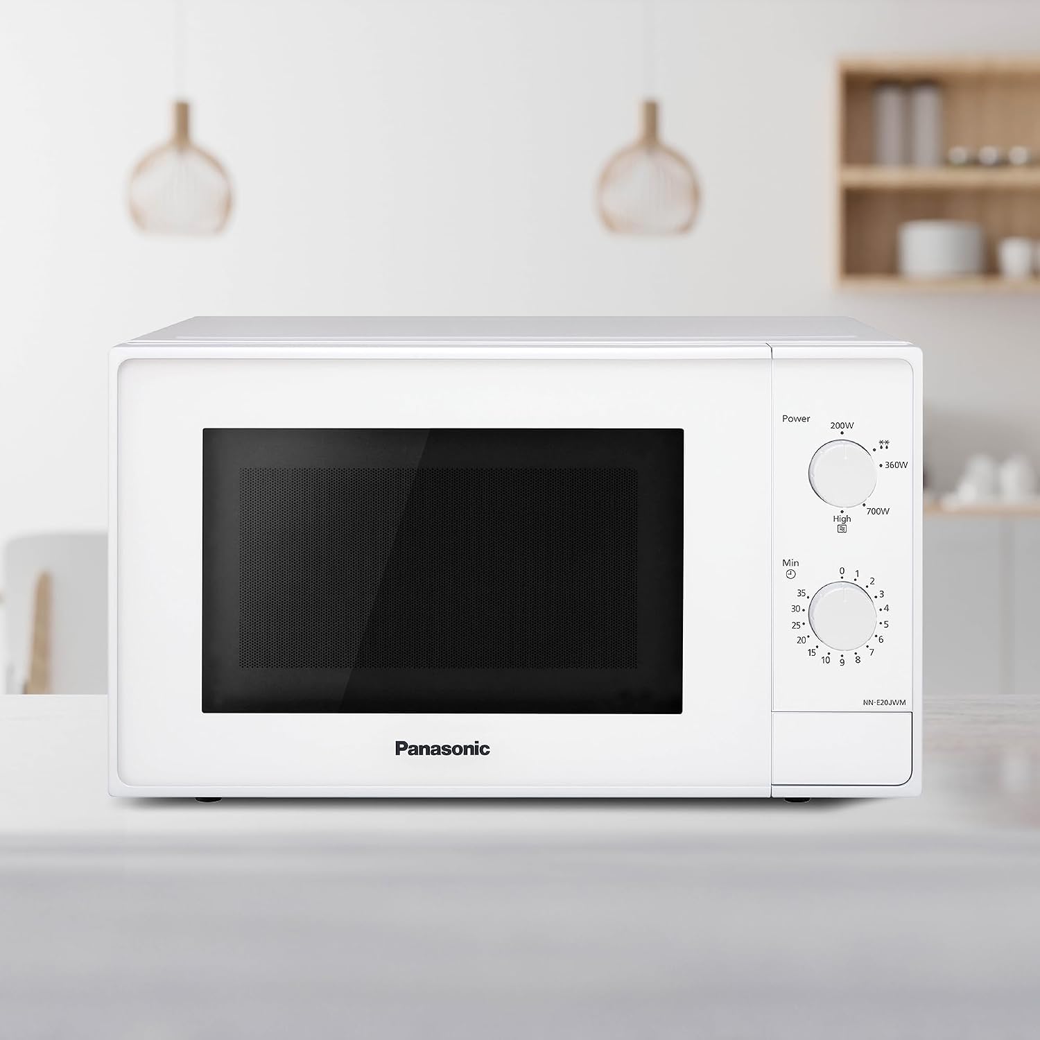 Panasonic NN-E20JWMEBG Mikrowelle mit Glasplatte, 20 l, 800 W, Auftaufunktion, 5 Leistungsstufen, Timer, weiß, Modell 2025 – Bild 8